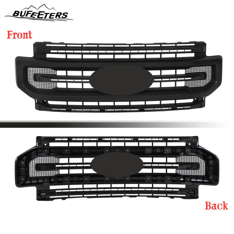 BUFEETERS Front Bumper Upper Grille Fit For 2020 2021 2022 F-250 F-350 Super Duty,Platinum Style,Matte Black