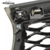 BUFEETERS  Front Bumper Upper Grille Fit For 2016 2017 2018 2019 2020 INFINITI QX60,Mesh Style,Gloss Black
