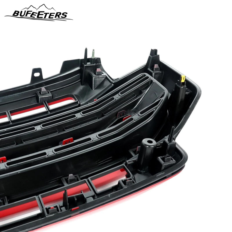 BUFEETERS Front Bumper Upper Grille Fit For 2020 2021 2022 F-250 F-350 F-450 F-550 Super Duty,Lariat Sport Style,D4 Rapid Red&Matte Black