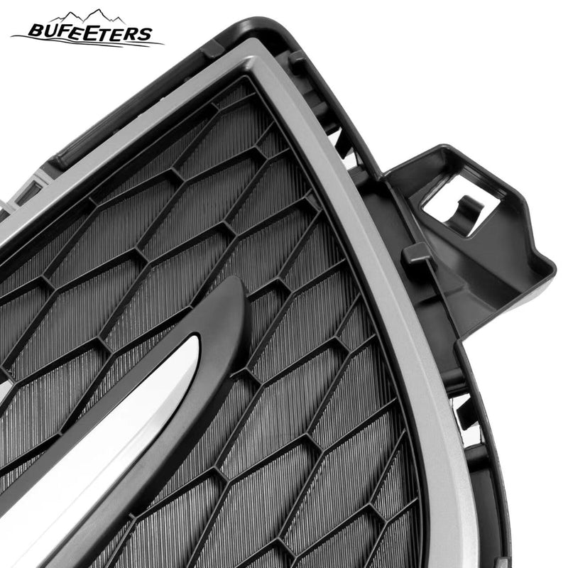 BUFEETERS  Front Bumper Lower Grille with Chrome Surround Center Molding Fit For 2010 2011 2012 Mazda CX-9,Black+Dark Gray+Chrome