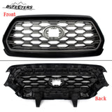 BUFEETERS   Front Bumper Grille W/Gray Grill Insert Fit For 2016 2017 2018 2019 2020 2021 2022 2023  Toyota Tacoma TRD,Honeycomb 2021 TRD Look Style,Gloss Black&Gray