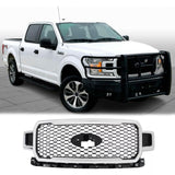 BUFEETERS  Front Radiator Grille Grill Assembly Fit For 2018 2019 2020 Ford F-150,Honeycomb  
 Style,Chrome&Black