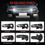 BUFEETERS   Projector Headlights Headlamps With Grille Fit For 2007 2008 2009 2010 2011 2012 2013 2014 2015 Toyota FJ Cruiser