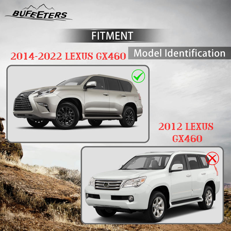 BUFEETERS Front Upper Lower Grille Luxury Grill Fit For 2014 2015 2016 2017 2018 2019 2020 2021 2022 LEXUS GX460,Factory Style,Chrome&Gray