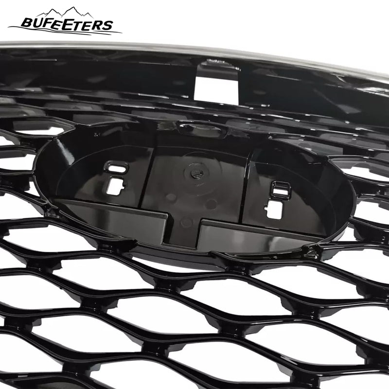 BUFEETERS   Front Bumper Upper Grille Fit For 2018 2019 2020 2021 2022 2023 INFINITI Q50 W/Sensor Holes,Mesh Style,Chrome&Black