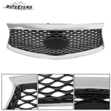 BUFEETERS  Front Bumper Upper Grille With Camera Hole Fit For 2016 2017 2018 2019 2020 Infiniti QX60,Mesh Style,Chrome&Black