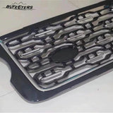 BUFEETERS   Front Grille Mesh Vent Cover Grill Bar Fit For Range Rover 2018+ SVA,Black&Silver