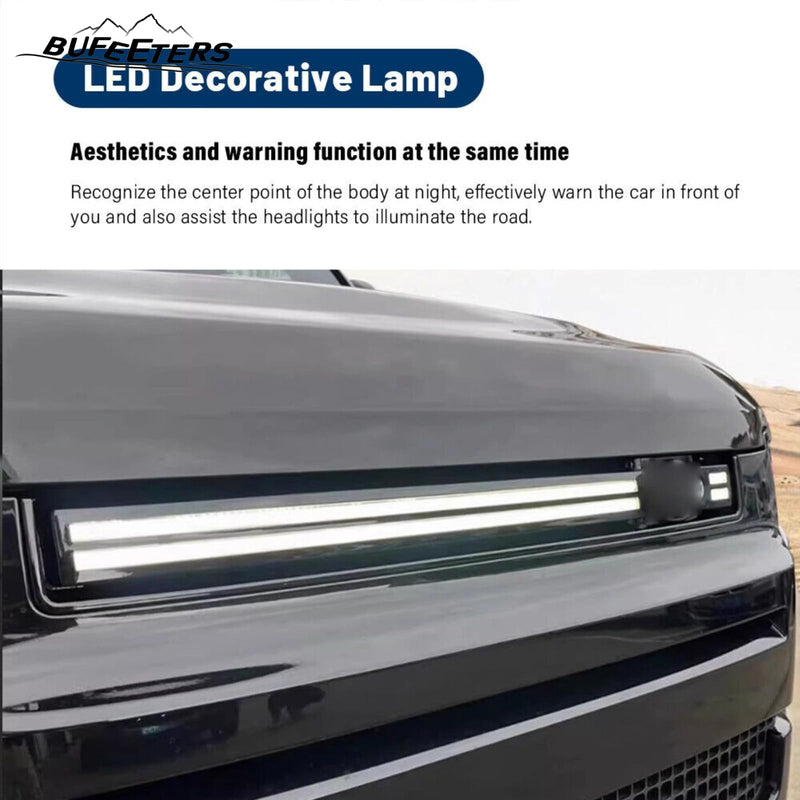 BUFEETERS  LED Grille Trim Strips Fit For 2020 2021 2022 2023 2024 Defender 90 110 130,LED lights Style,Black