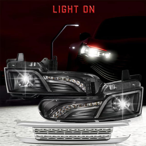 BUFEETERS   Projector Headlights Headlamps With Grille Fit For 2007 2008 2009 2010 2011 2012 2013 2014 2015 Toyota FJ Cruiser