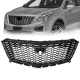 BUFEETERS Front Grille Grill Fit For 2016 2017 2018 2019 2020 2021 2022 2023  Cadillac XT5,Sky Diamond Style,Silver+Black