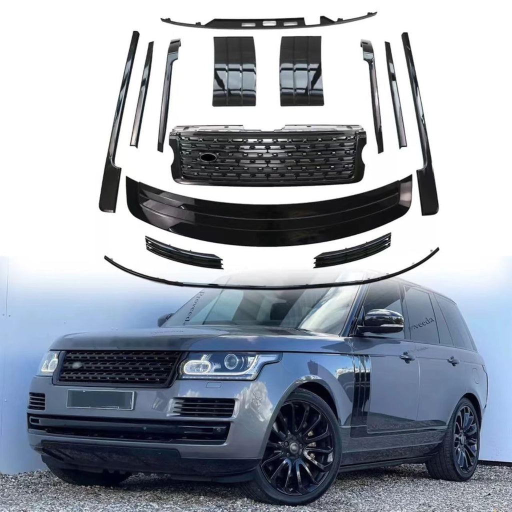 BUFEETERS  Front Grille Mesh Side Vent Body Trim Fit For 2014 2015 2016 2017 Land Rover Range Rover,Gloss Black
