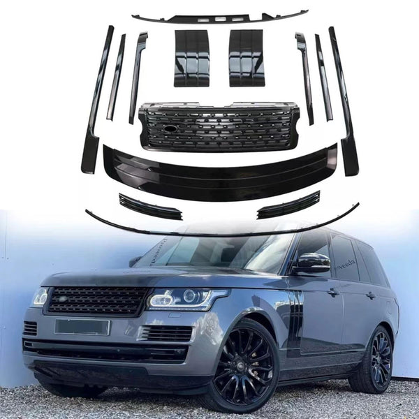 BUFEETERS  Front Grille Mesh Side Vent Body Trim Fit For 2014 2015 2016 2017 Land Rover Range Rover,Mesh Style,Gloss Black