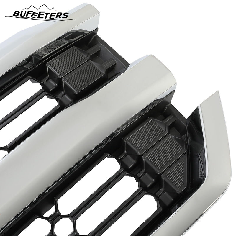 BUFEETERS Front Bumper Upper Grille Fit For 2016 2017 2018 2019 Chevrolet Silverado 1500,Honeycomb Style,Chrome&Black
