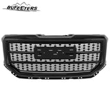 BUFEETERS Front Bumper Upper Grille Fit For 2016 2017 2018 GMC Sierra 1500,Denali Style,Gloss Black