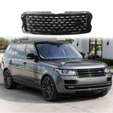 BUFEETERS Front Bumper Upper Grille Fit For 2013 2014 2015 2016 2017 Land Rover Range Rover,Gloss Black,LR052715