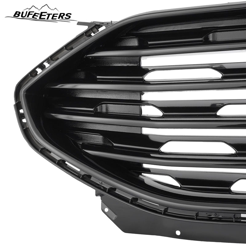 BUFEETERS  Front Bumper Upper Grille Cover W/o Camero Hole Fit For 2019 2020 2021 2022  Ford Edge SE SEL,Mesh Style,Gloss Black