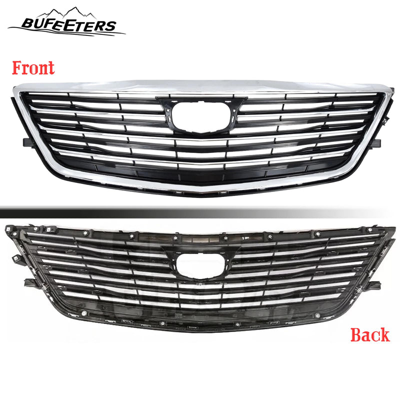 BUFEETERS  Front Bumper Upper Grille W/o Camera Hole Fit For 2016 2017 2018 Cadillac CT6,Factory Style,Chrome&Black