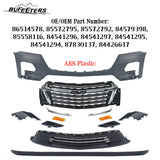 BUFEETERS  12PCS Front Bumper Cover Grille Assembly Kit Fit For 2022 2023 2024 Chevy Chevrolet Traverse,Horizontal Billet Style,Chrome&Black