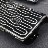 BUFEETERS   Front Grille Mesh Vent Cover Grill Bar Fit For Range Rover 2018+ SVA,Black&Silver