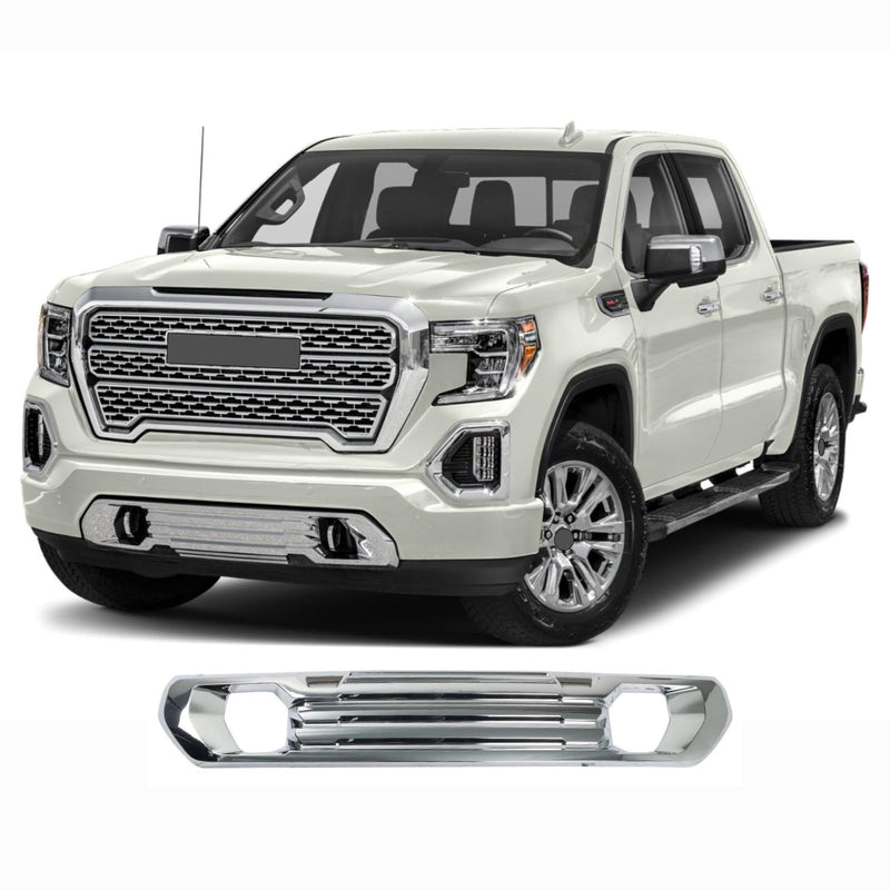 BUFEETERS Front Lower Grille Bumper Filler Fit For 2019 2020 2021 GMC Sierra 1500 AT4/Denali,Factory Style,Chrome