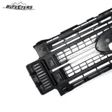 BUFEETERS Front Bumper Upper Grille W/o Camera Hole Fit For 2017 2018 2019 F-250 F-350 F-450 F-550 Super Duty,Platinum Style,Ingot Silver&Black