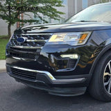 BUFEETERS Front Bumper Upper Grille Fit For 2018 2019 Ford Explorer,Factory Style,Chrome&Black