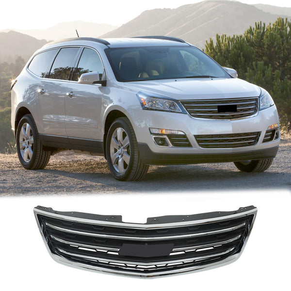 BUFEETERS  Front Bumper Upper Grille Fit For 2013 2014 2015 2016 2017 Chevy Chevrolet Traverse LS LT,
Mesh Style,Chrome&Black