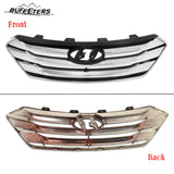 BUFEETERS    Front Upper Grille Fog Light Bezels Set Fit For 2013 2014 2015 2016 Hyundai Santa Fe Sport,
Horizontal Billet Style,Chrome&Black