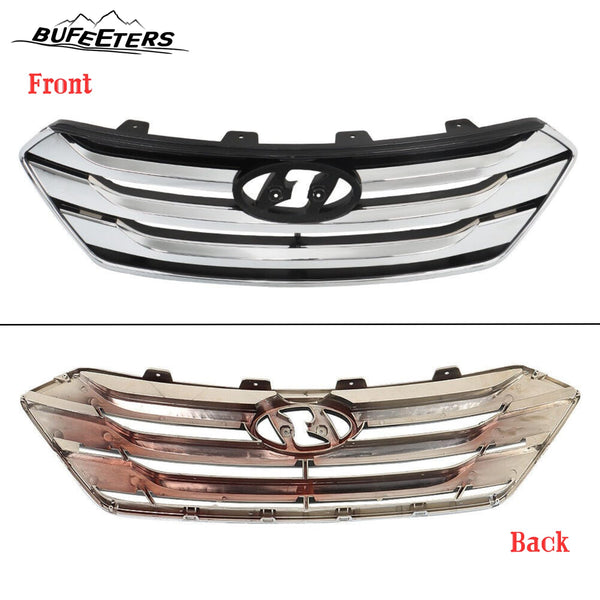 BUFEETERS    Front Upper Grille Fog Light Bezels Set Fit For 2013 2014 2015 2016 Hyundai Santa Fe Sport,
Horizontal Billet Style,Chrome&Black