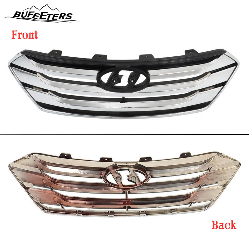 BUFEETERS    Front Upper Grille Fog Light Bezels Set Fit For 2013 2014 2015 2016 Hyundai Santa Fe Sport,
Horizontal Billet Style,Chrome&Black
