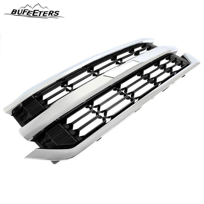 BUFEETERS Front Bumper Upper Grille Fit For 2016 2017 2018 2019 Chevrolet Silverado 1500,Honeycomb Style,Chrome&Black