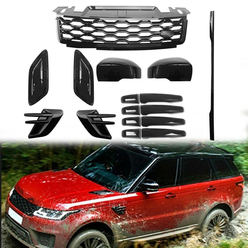 BUFEETERS   Front Side Rear Vent Grille Trim Moulding Fit For 2018 2019 2020 2021 2022 Land Rover Range Rover Sport,Factory Style,Black