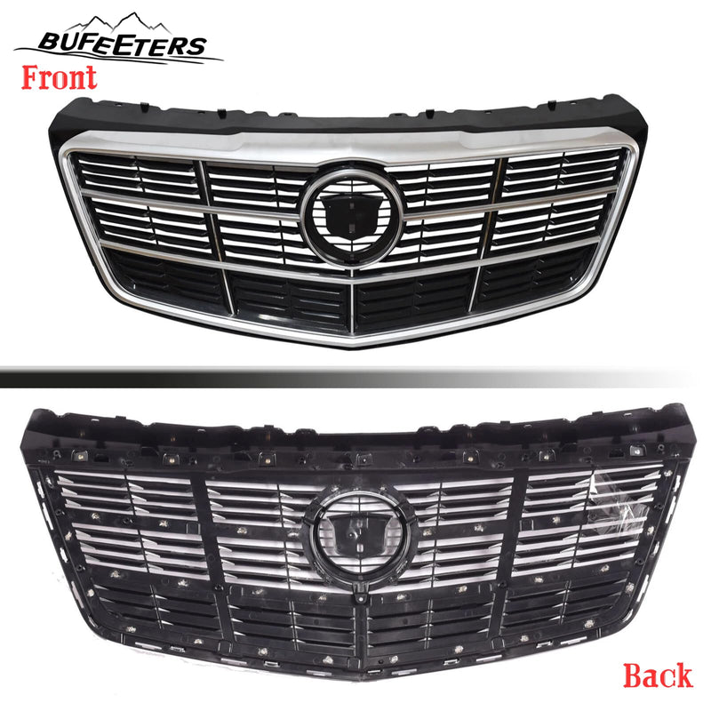BUFEETERS  Front Bumper Upper Grille Fit For 2014 2015 2016 2017 2018 2019 Cadillac CTS,Factory Style,Nickle Pearl Chrome