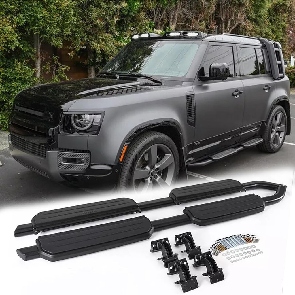 BUFEETERS  Side Step Running Board Nerf Bar Fit For 2020 2021 2022 2023 Land Rover Defender L663 110 4 Door,Black