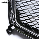 BUFEETERS  Front Mesh Radiator Bumper Upper Grille W/o Camera Hole Fit For 2016 2017 2018 Cadillac CT6,Honeycomb Style,Black