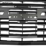 BUFEETERS Front Bumper Upper Grille Fit For 2015 2016 2017 2018 2019 2020 Chevrolet Tahoe,Mesh Style,Gloss Black