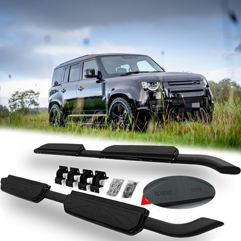 BUFEETERS Side Step Running Board Nerf Bar Fit For 2020 2021 2022 2023 2024 Land Rover Defender 110 4Door,Black