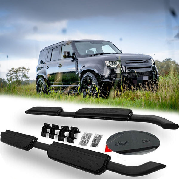 BUFEETERS Side Step Running Board Nerf Bar Fit For 2020 2021 2022 2023 2024 Defender 110 4Doors,Black
