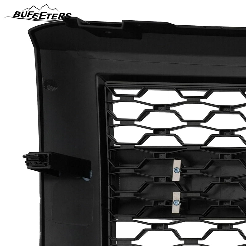 BUFEETERS Front Bumper Hood Upper Grille w/Light Fit For 2014 2015 Chevy Silverado 1500,Honeycomb Style,Gloss Black
