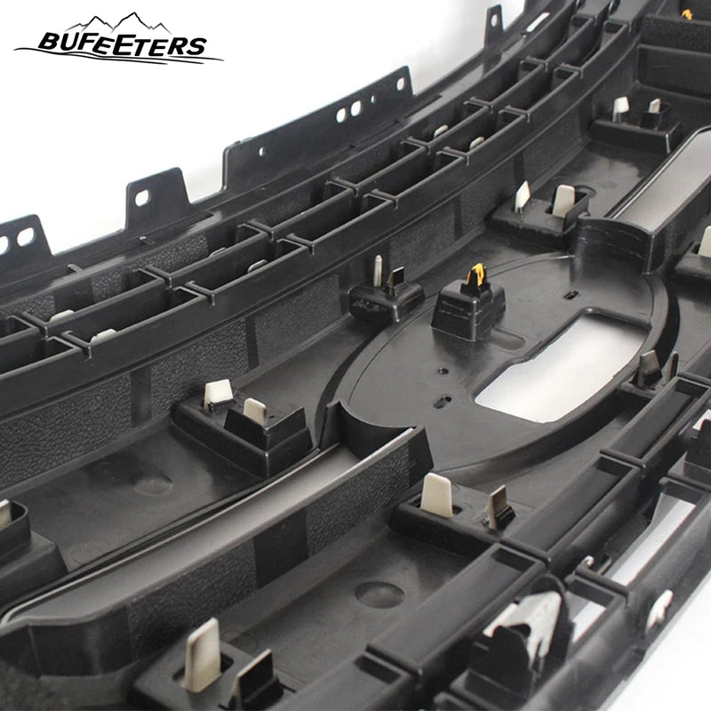 BUFEETERS Front Bumper Upper Grille Fit For 2017 2018 2019 F-250 F-350 F-450 F-550 Super Duty,Lariat Style,Gloss Black