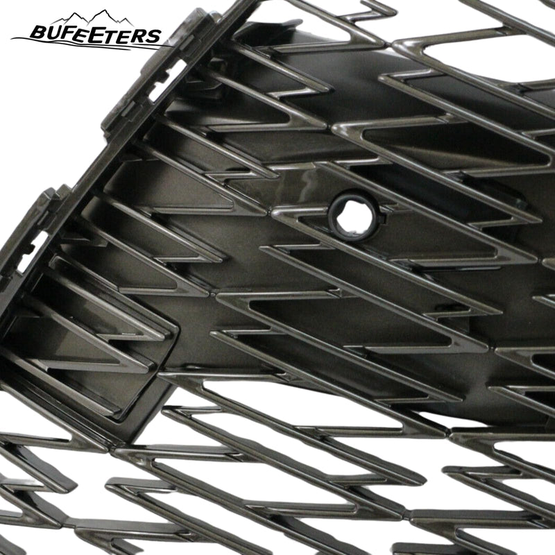 BUFEETERS  Front Bumper Grille With Chrome Trim Surround Fit For 2018 2019 2020 2021 Lexus NX300 F Sport,Honeycomb Style,Chrome&Matte Gray