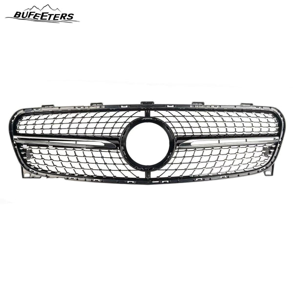 BUFEETERS  Front Bumper Upper Grille Fit For 2018 2019 2020 Mercedes Benz GLA-Class X156,Diamond Style,Silver