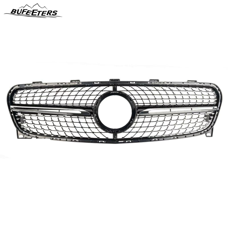 BUFEETERS  Front Bumper Upper Grille Fit For 2018 2019 2020 Mercedes Benz GLA-Class X156,Diamond Style,Silver