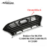 BUFEETERS    Front Bumper Upper Grille Fit For 2018 2019 Hyundai Sonata,Factory Style,Chrome&Black