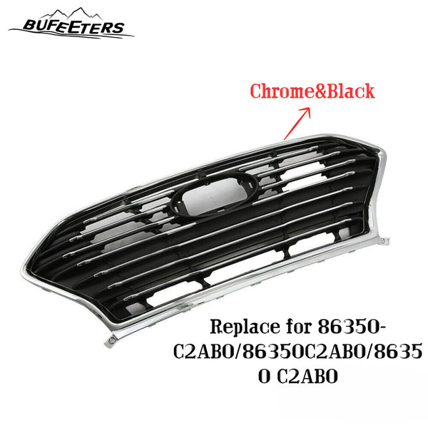 BUFEETERS    Front Bumper Upper Grille Fit For 2018 2019 Hyundai Sonata,Factory Style,Chrome&Black
