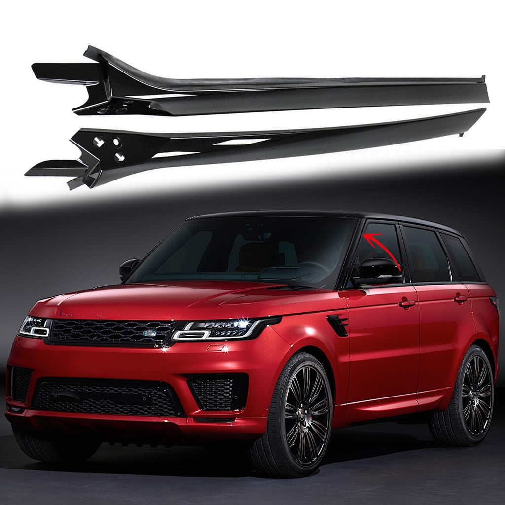 BUFEETERS Pair Windshield A Pillar Trim Molding Fit For 2013 2014 2015 2016 2017 2018 2019 2020 2021 Land Rover Range Rover Sport,Factory Style,Gloss Black