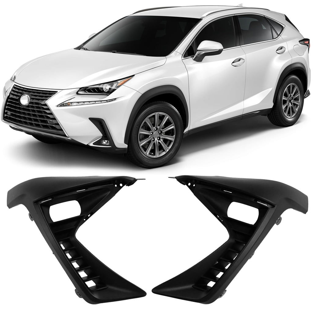 BUFEETERS  Front Bumper Grille Driver LH Passenger Side Fit For 2018 2019 2020 2021 Lexus NX300 NX300h,Textured Black