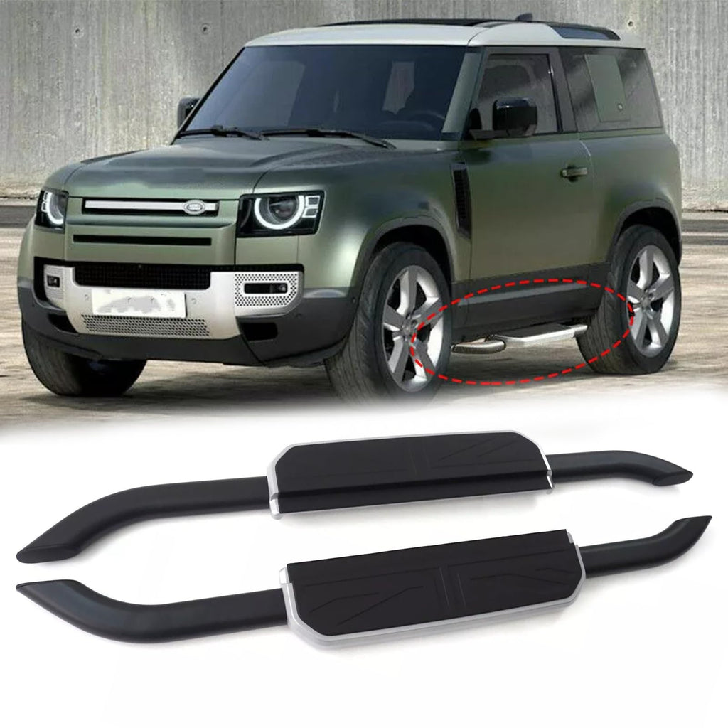 BUFEETERS  Side Step Running Board Nerf Bar Fit For 2020 2021 2022 2023 2024 Land Rover Defender 90 L663,Black