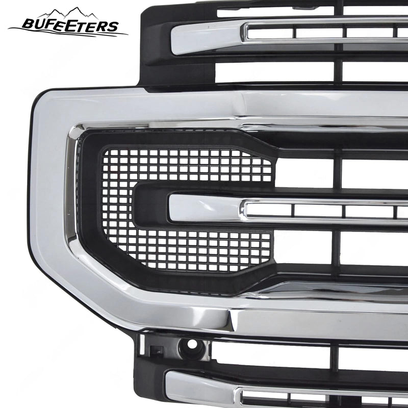 BUFEETERS Front Bumper Upper Grille Fit For 2020 2021 2022 F-250 F-350 F-450 F-550 Super Duty,Platinum Style,Chrome&Black