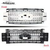 BUFEETERS Front Bumper Upper Grille Fit For 2017 2018 2019 F-250 F-350 F-450 F-550 Super Duty,Platinum Style,White Platinum&Matte Black